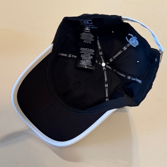 CHANEL Black Cap with White Logo - Picture 8 of 8